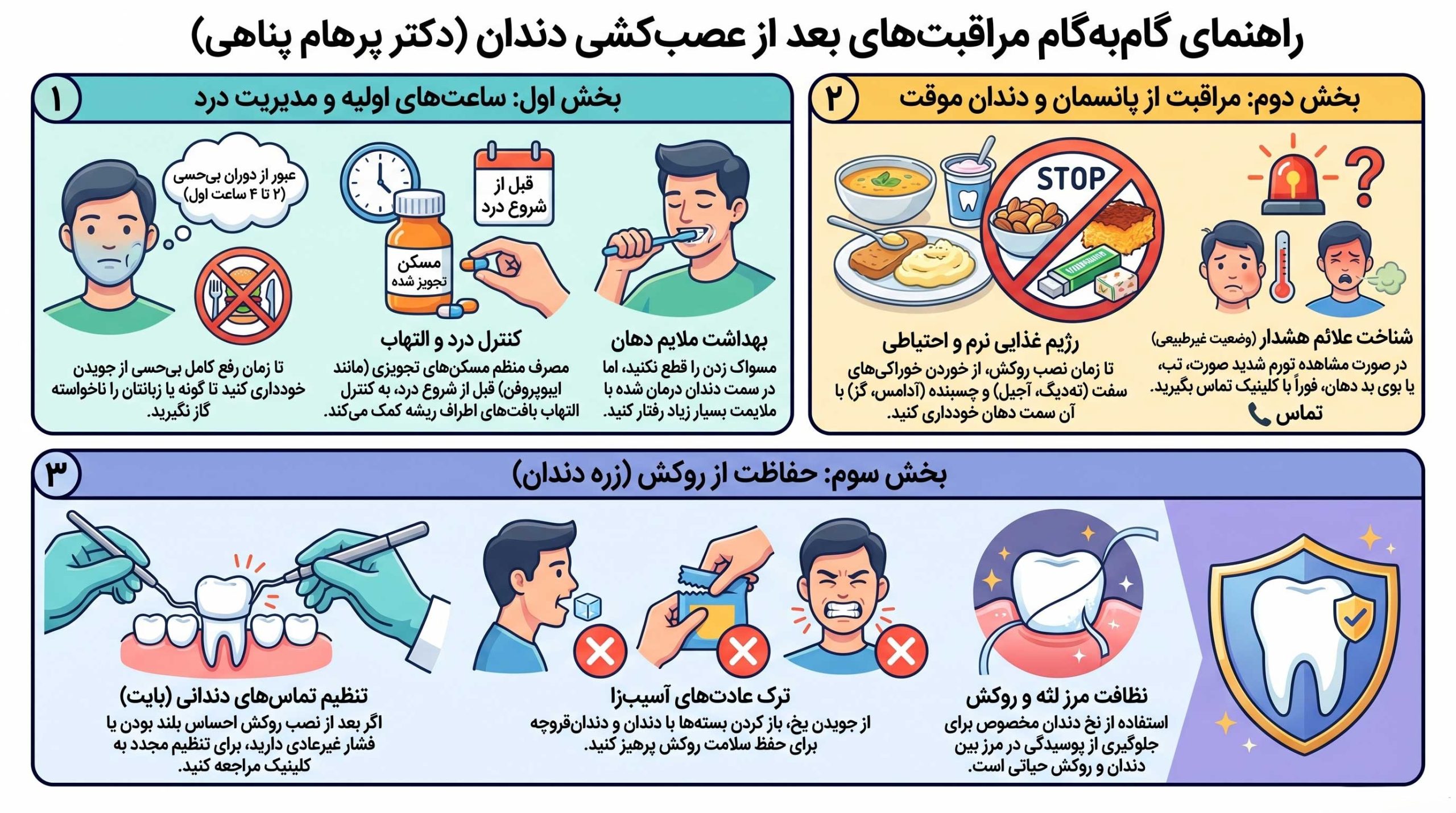 نکات مراقبتی بعد از عصب‌کشی دندان